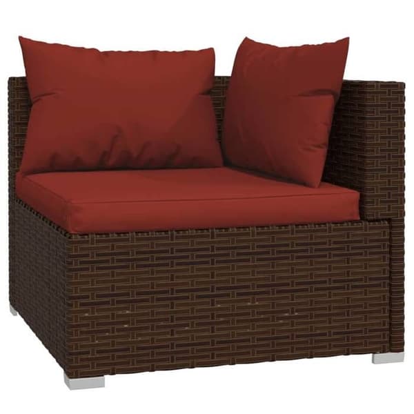 Maison Exclusive - Havegruppe 6 stk med puder, flet i brun