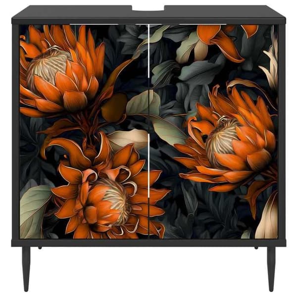 Maison Exclusive - Badeværelsesskab LOCHEM Sort eg 60 x 40 x 61 cm