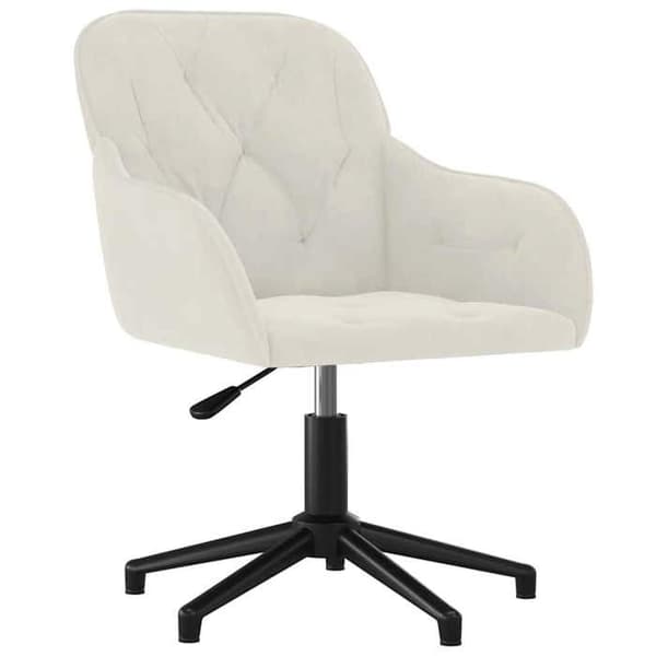 Maison Exclusive - Spisebordsstole med drejefunktion sæt af 2 Creme Velour Grädde