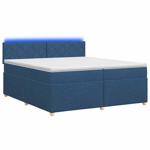 Maison Exclusive - Boxspring-sänky sinisellä patjalla 200 x 200 cm Kangas Blå