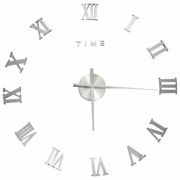 Vægur - EKSKLUSIV HUS - Moderne design - Sølvfarvet - 100 cm (XXL) - 3D-effekt Silver