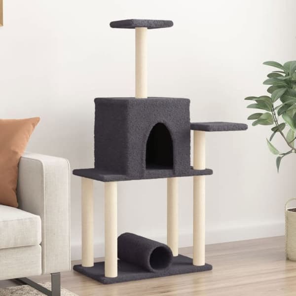 Maison Exclusive - Kattekradsetræ med sisal kløer i mørkegrå 122 cm Mörkgrå
