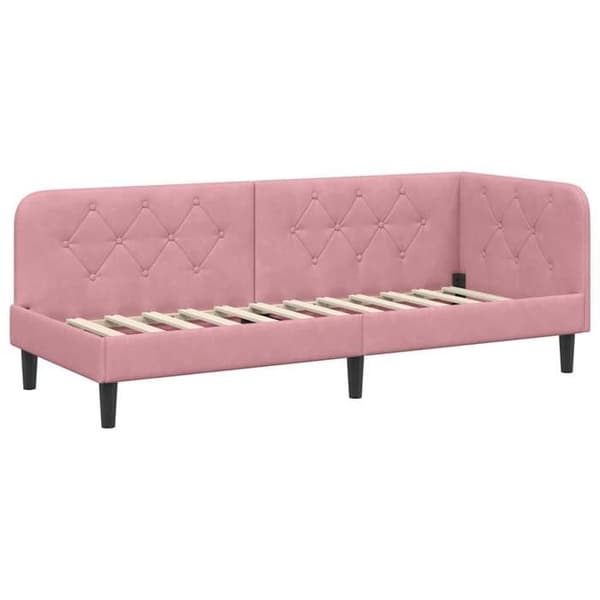 Maison Exclusive - Hörnsängram Rosa 80 x 200 cm Sammet Ros