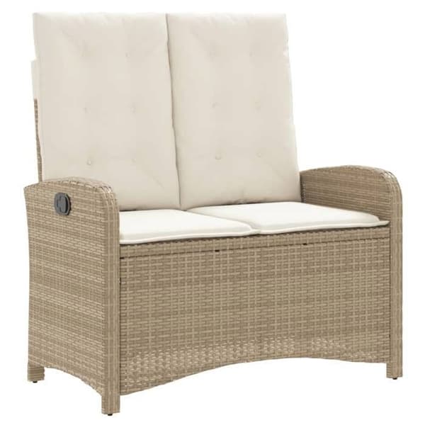 Maison Exclusive - Puutarhakalusteryhmä ja 2 kpl beige polyrottinkityynyä