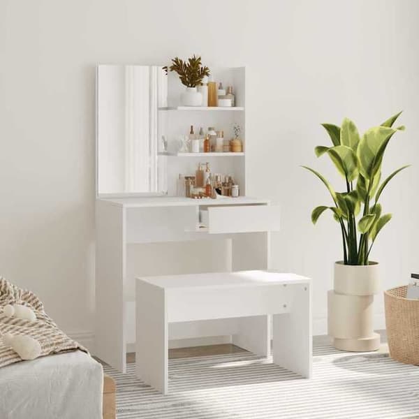 Maison Exclusive - Sminkbord Set Vit 74,5x40x141 cm