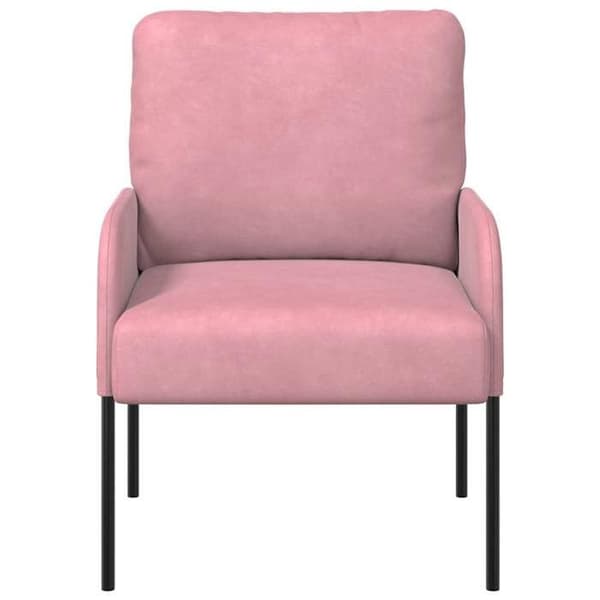 Sofa - EKSKLUSIV HUS - Med pude 55cm - Rosa - Polyesterbetræk - Metalben Ros