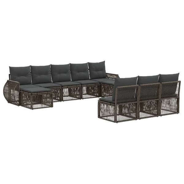 Maison Exclusive - Sæt af 10 pc have-sofaer i grå og mørkegrå polyrotin