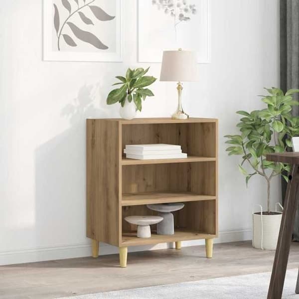 Maison Exclusive - Buffet i egetræ, håndlavet 57x35x75 cm, ingeniørtræ