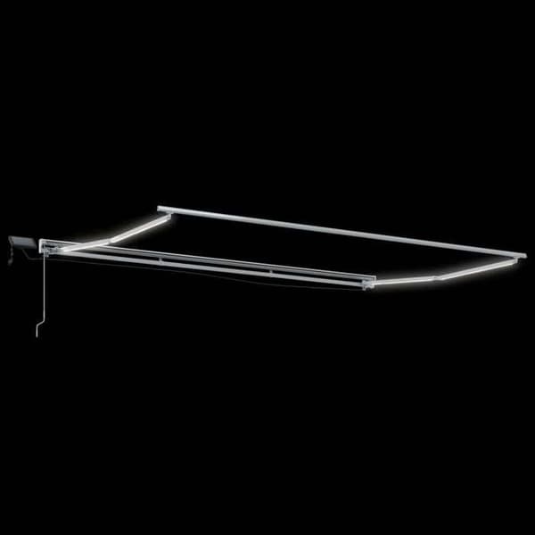Maison Exclusive - Manuell markisram med LED-lampor Ljusgrå och vit 4 × 3,5 m