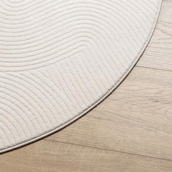 Tæppe - MAISON EXCLUSIVE - IZA - Korte hår - 100% polyester - Ø 200 cm Grädde