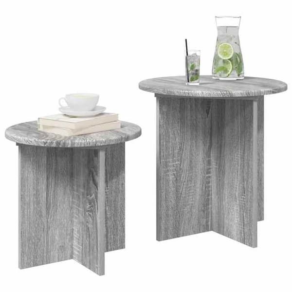 Maison Exclusive - Sæt af 2 sideborde Sonoma grå Ø 45 x 45 cm Sonoma grå (ytbehandling i neutral 