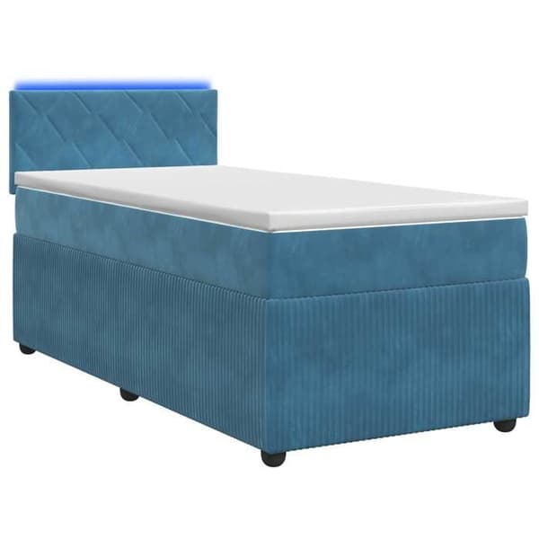 Maison Exclusive - Boxspring-sänky sinisellä patjalla 90 x 190 cm Sametti Blå