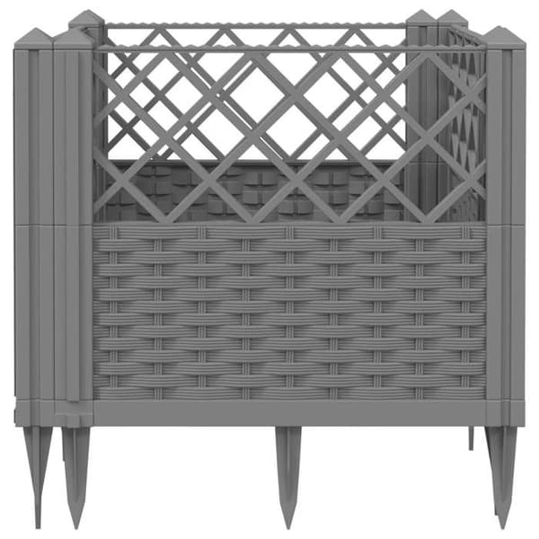 Maison Exclusive - Blomlåda med ljusgrå pinnar 43,5x43,5x43,5 cm PP