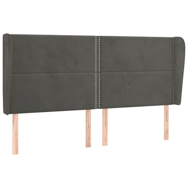 Maison Exclusive - Päätylevy korvilla Tummanharmaa 203x23x118/128 cm Sametti