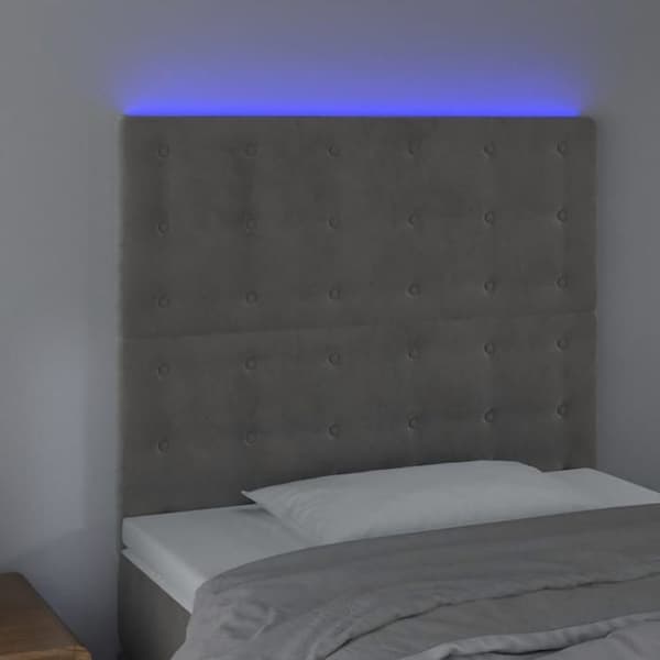 Maison Exclusive - LED-päätyharso Vaaleanharmaa 80x5x118/128 cm Sametti ljusgrått