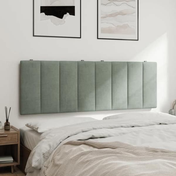 Maison Exclusive - Huvudgavelkudde Hanko ljusgrå 120 cm sammet