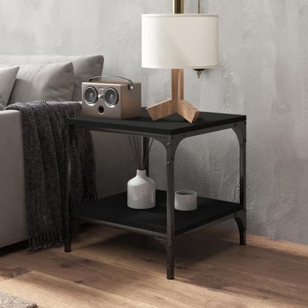 Maison Exclusive - Sidobord 2 st Svart 40x40x40 cm Ingenjörsträ