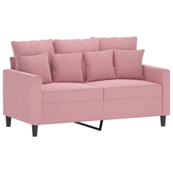 Maison Exclusive - 3-delars soffgrupp med kuddar i rosa sammet