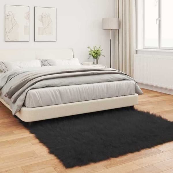 Maison Exclusive - Väärennetty TAFALLA Matto Musta 120 x 120 cm Polyesteri