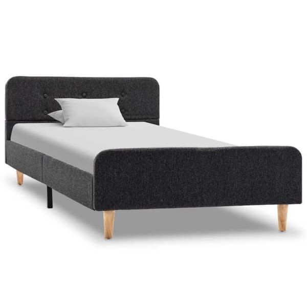 Sängynrunko - EXKLUSIIVINEN KOTI - Jute - Tummanharmaa - 100 x 200 cm - Puu & MDF Mörkgrå