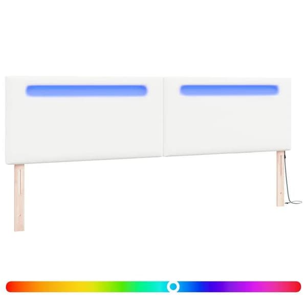 Maison Exclusive - LED-huvudgavel i vitt syntetläder Vit