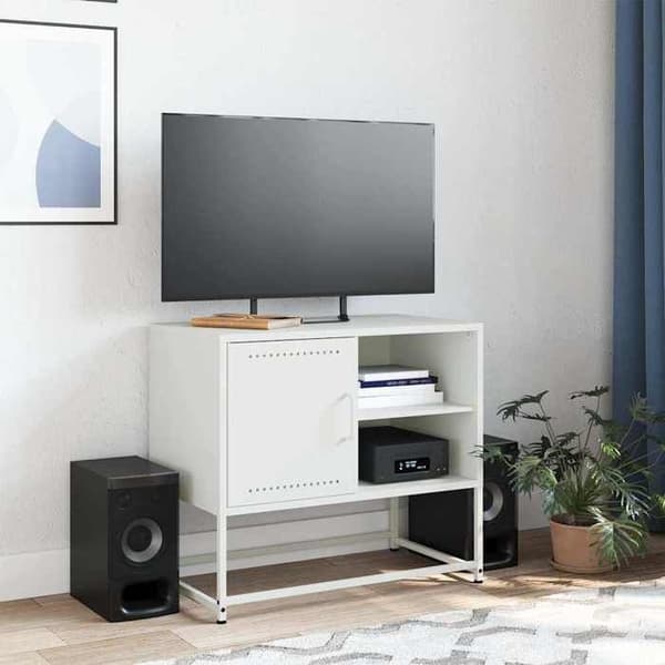 Maison Exclusive - TV-möbel vit 68x39x60,5 cm stål Vit