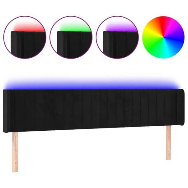 Maison Exclusive - LED-päätymustalla 163x16x78/88 cm sametti Svart
