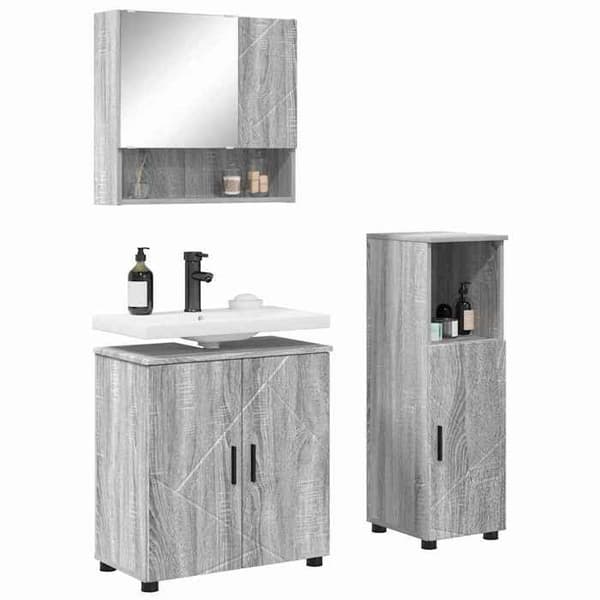 Maison Exclusive - 3 kpl kylpyhuonekalustesarja Harmaa Sonoma