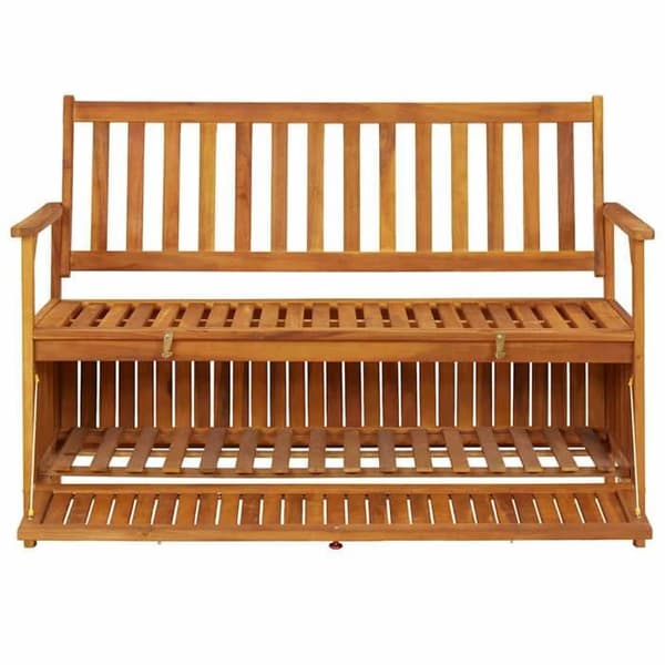 Maison Exclusive - Trädgårdsförvaringsbänk 120 cm i solid akaciaträ