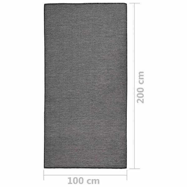 Maison Exclusive - Ulkokäyttöön tarkoitettu litteä kudottu matto 100x200 cm Harmaa