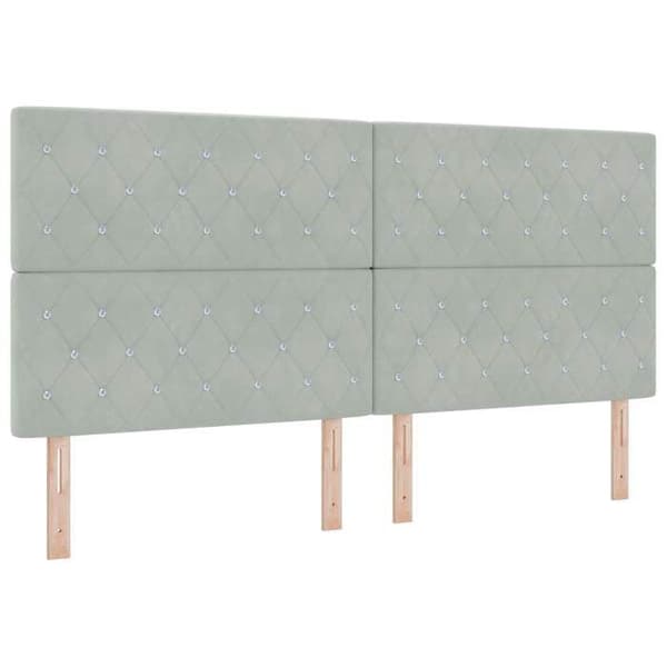 Maison Exclusive - Boxspring-sänky vaaleanharmaalla patjalla 200 x 200 cm Sametti