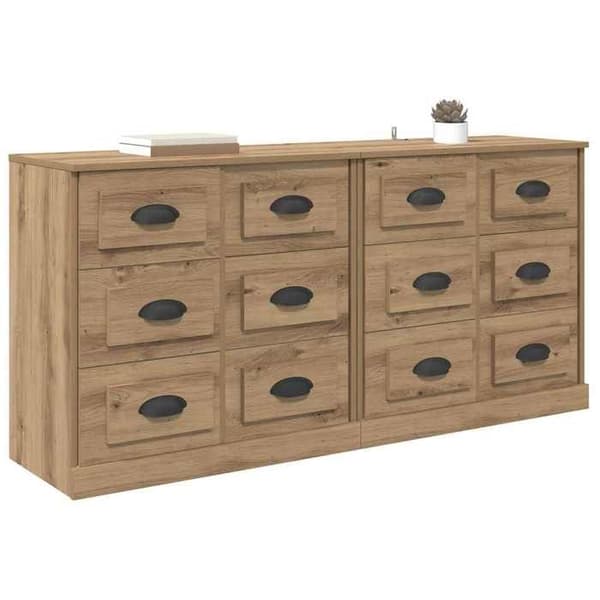 Buffé - EXKLUSIVT HEM - Bufféer 2 st - Ek - Matt finish - 70 x 35,5 x 67,5 cm Ek