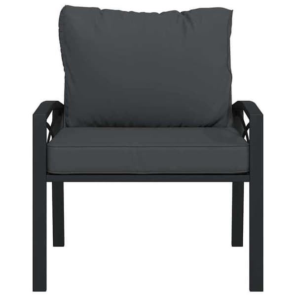 Maison Exclusive - Trädgårdsstolar med grå kuddar, set om 2, 68x76x79 cm, stål