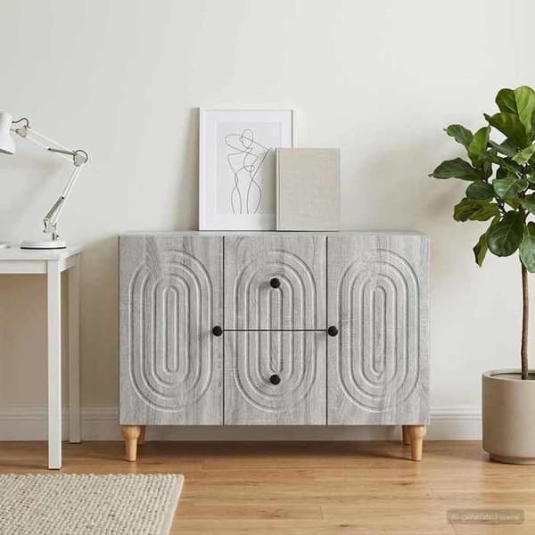 Maison Exclusive - TV-møbel Sonoma grå 89 x 34,5 x 60 cm Ingeniørtræ