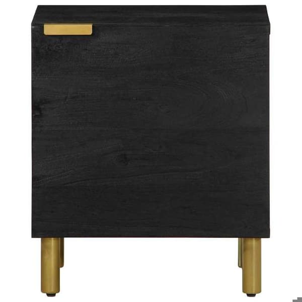 Maison Exclusive - Sort natbord 40x33x46 cm i solid mangotræ