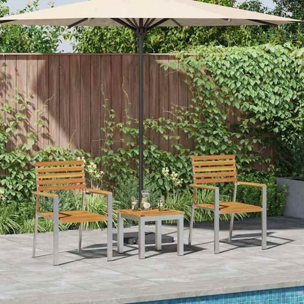 Maison Exclusive - Sæt af 3 pc. spisebord til haven Brun brun