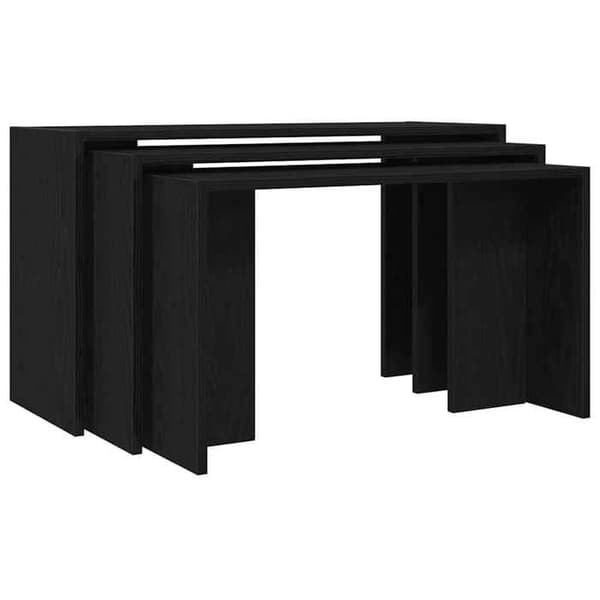 Maison Exclusive - 3-delars svarta ingenjörsträbord