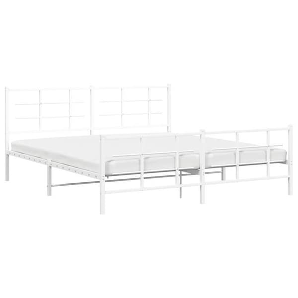 Sengestel - EKSKLUSIV HUS - 183 x 213 cm - Stål - Hvid - Lamelseng Vit