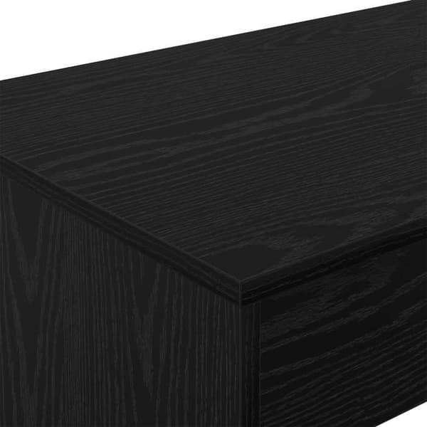 Maison Exclusive - Sengebord i sort egetræ, ingeniørtræ 100 x 45 x 75 cm svart ek