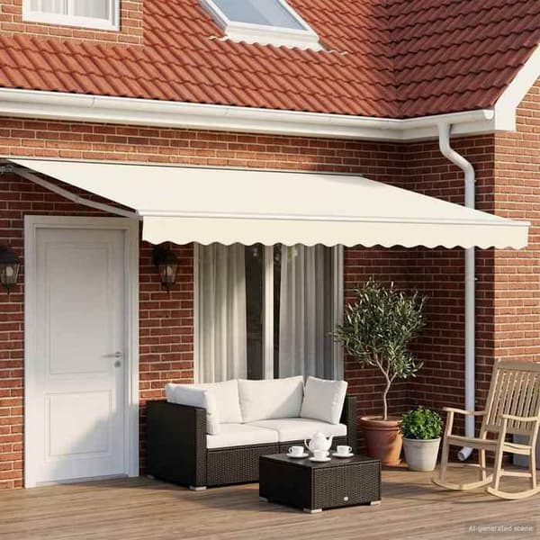 Maison Exclusive - Manuell utdragbar markis Creme 5 × 3,5 m