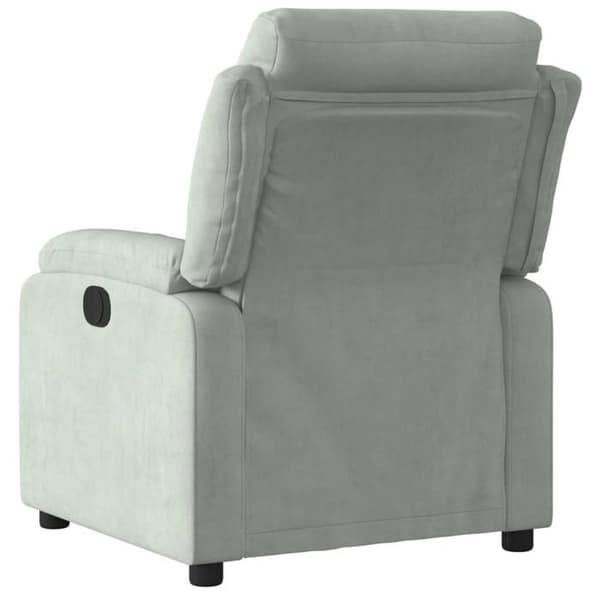 Maison Exclusive - Ljusgrå velour fåtölj med lutning