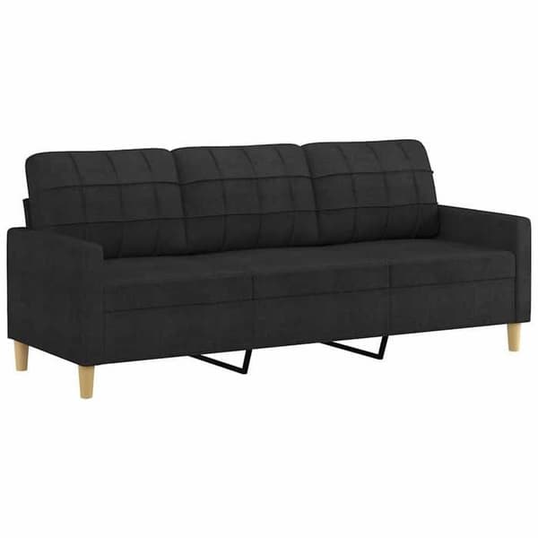 Maison Exclusive - Soffa 3-sits Svart 180 cm Tyg
