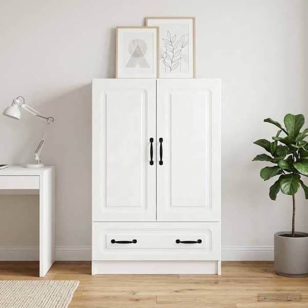 Maison Exclusive - Buffé Vit glänsande 66 x 34,5 x 92 cm Ingenjörsträ