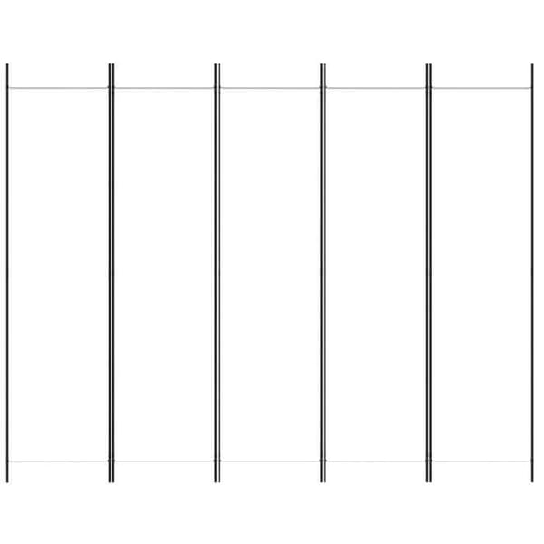 Maison Exclusive - Avskiljande vägg 5 paneler Vit 250x200 cm Tyg