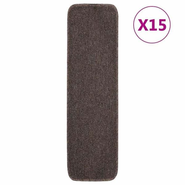 Maison Exclusive - Halkfria trappmattor 15st 75x20cm Brun Rektangulär