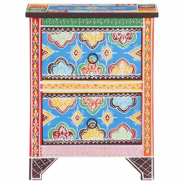 Maison Exclusive - Håndmalet natbord 40x30x50 cm Mango træ