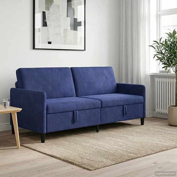 Maison Exclusive - Soffa med förvaring Blå polis 192 x 78 x 87 cm Polyester