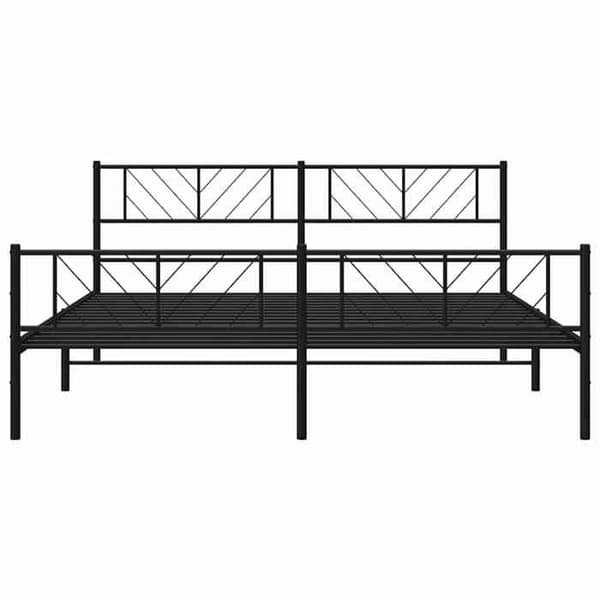 Maison Exclusive - Metal sengestel uden madras med sorte ben 193x203cm