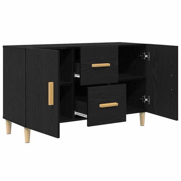 Maison Exclusive - Buffé ek svart 100x36x60 cm ingenjörsträ