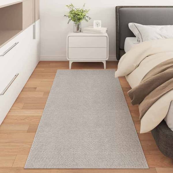 Indendørstæppe - EKSKLUSIV HUS - LUGO - 150x80 cm - Creme - Polyester - Skridsikker Grädde